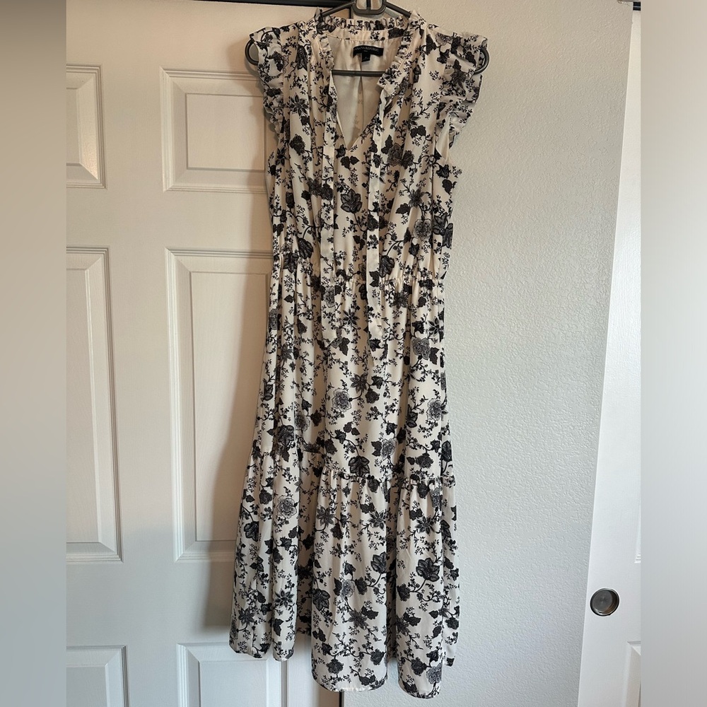 Black and white floral dress